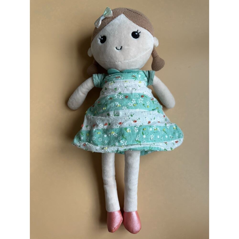 Gloveleya Spring Doll Plush Flower Girls Soft First Baby Doll Floral Dress Lovey